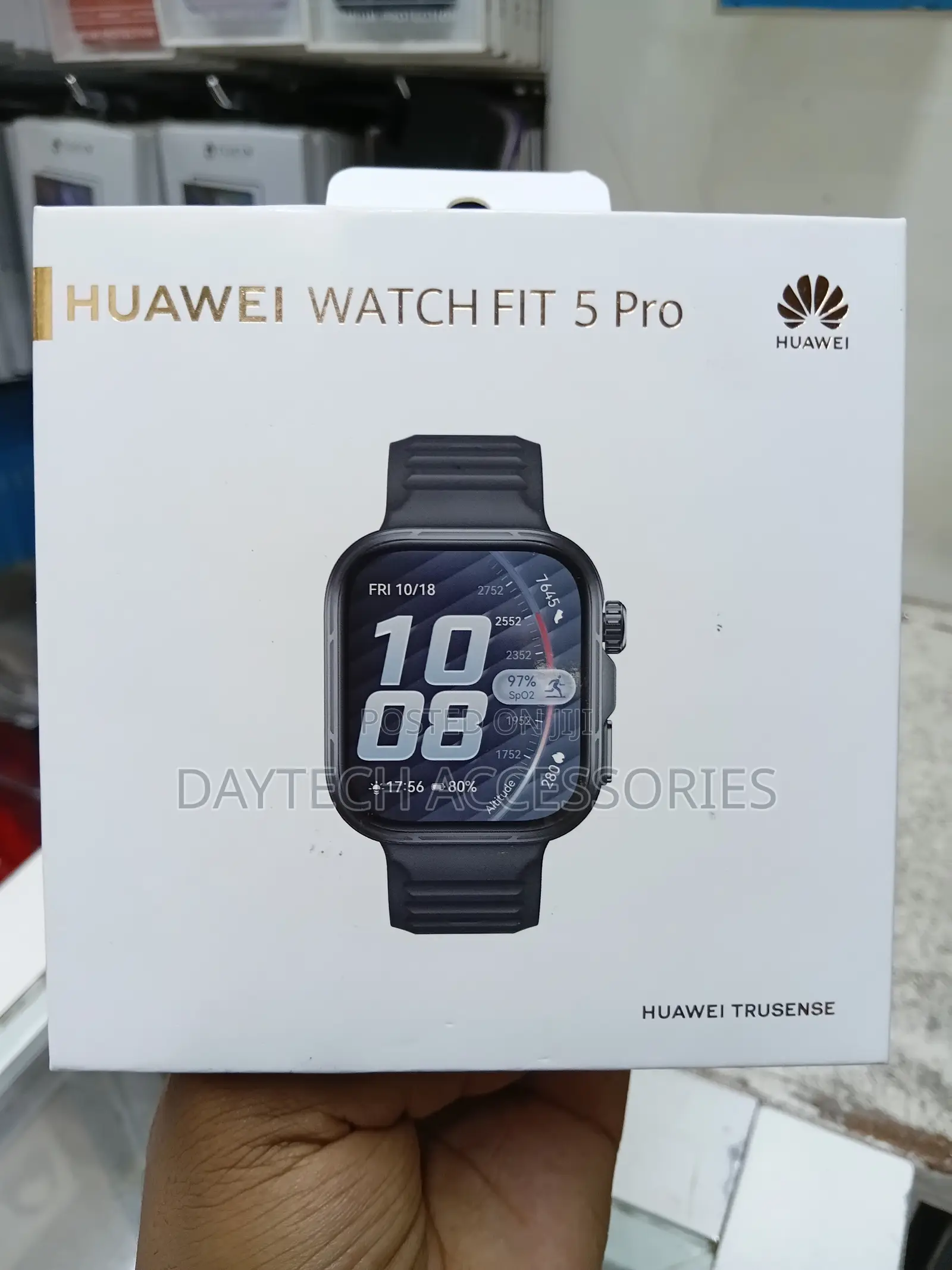 This Is a Huawei Watch Fit 5 Pro Smartwatch in a Black Finish.