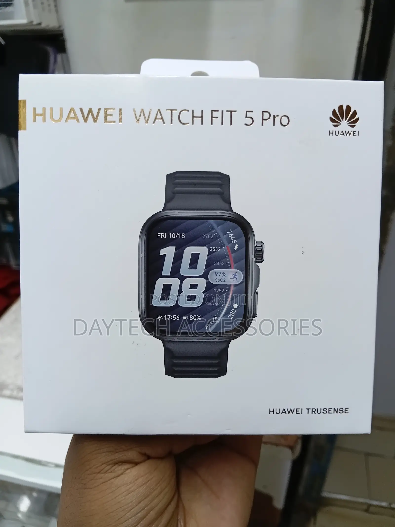 This Is a Huawei Watch Fit 5 Pro Smartwatch in a Black Finish.