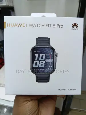 This Is a Huawei Watch Fit 5 Pro Smartwatch in a Black Finish.
