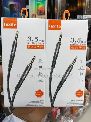 Faxite 3.5 Mm Male to Male Stereo Audio Aux Cable 1 Meter