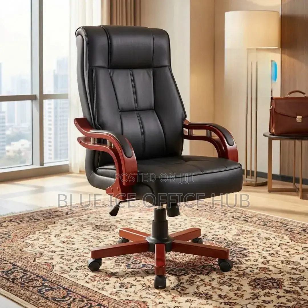 Executive Chair With Wooden Base