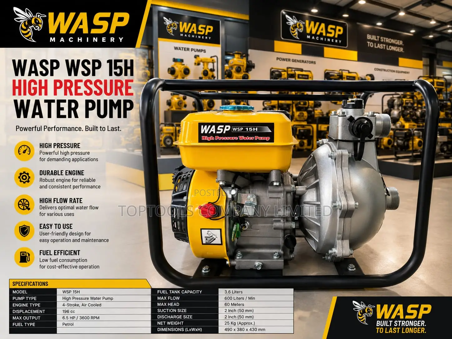 Wasp Australia Brand High Pressure Water Pump