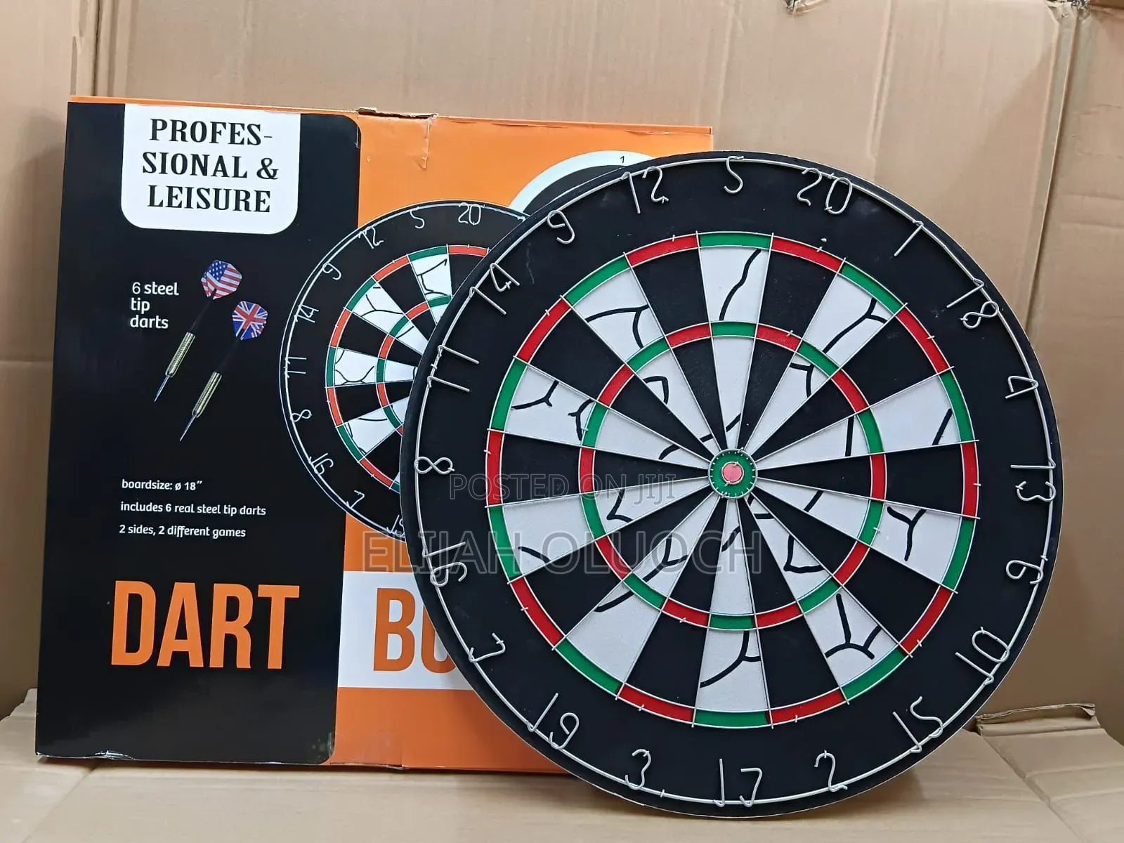 18 Inches Double Sided Flocked Iron Numbers Dart Board