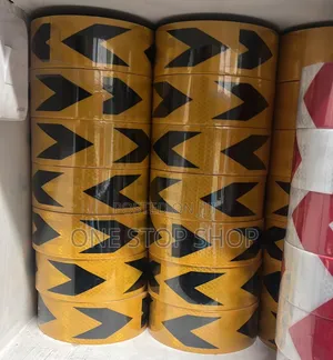 25meters Yellow Black Pattern Reflective Safety Tapes for Trucks Cars