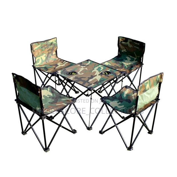 Camping Outdoor Set of Four Chairs and a Table