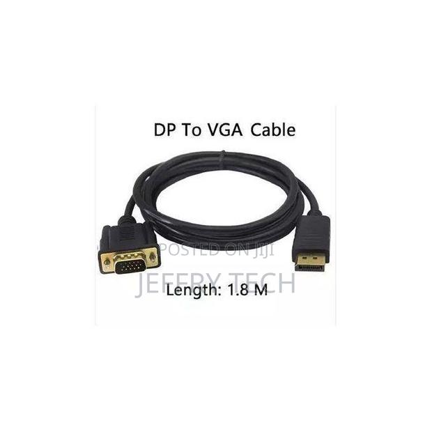 Display Dp to Vga Cable 1.8m - 1080p Full Hd, Black