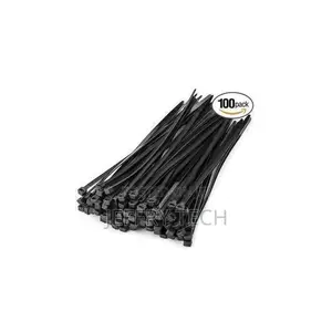 Black Nylon Cable Ties - 150mm, 100pcs, Self-Locking, Reusable