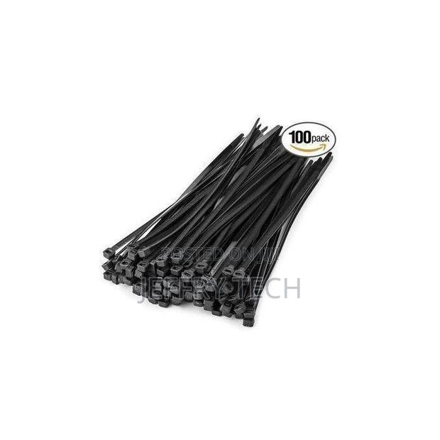 Black Nylon Cable Ties - 150mm, 100pcs, Self-Locking, Reusable