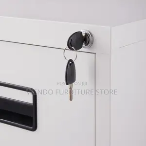 Office Cabinet Steel Grey White Cabinet With Three Lock Doors