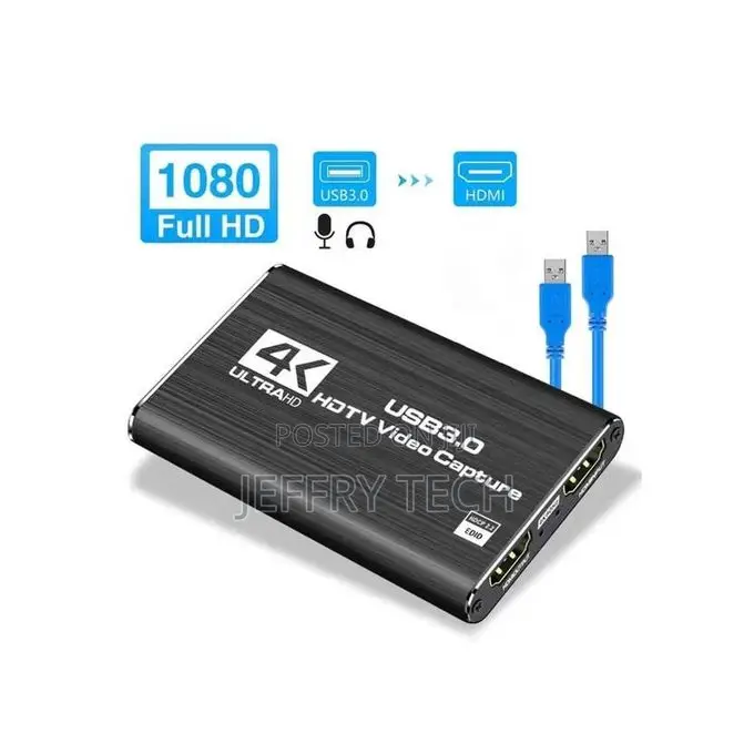 Hdmi Video Capture Adapter, Hdmi to Usb 3.0 Box for Recording Audio