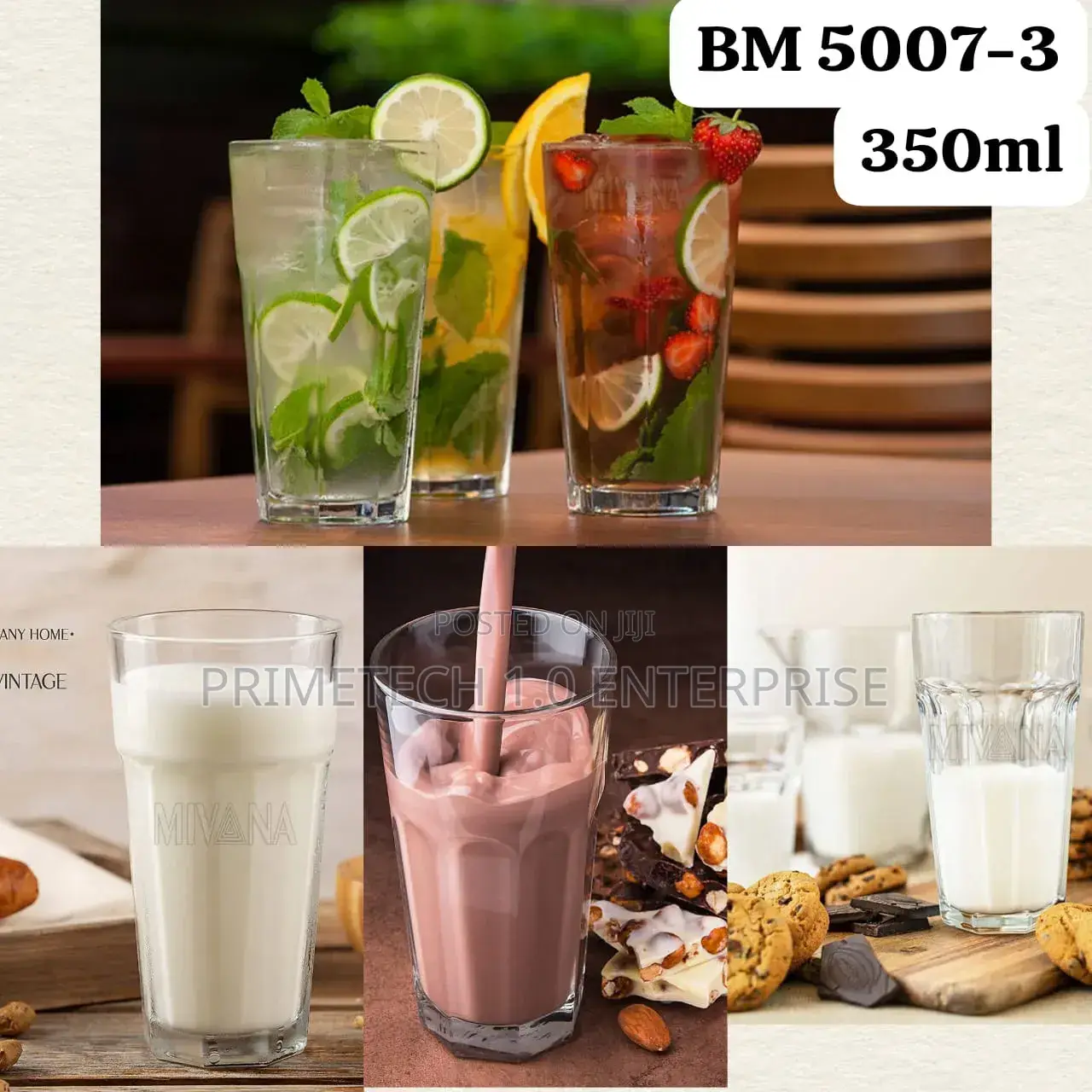 6pcs Glass Caps 350ml