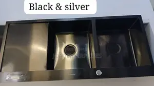 Black Stainless Double Bowl Single Drain Kitchen Sink