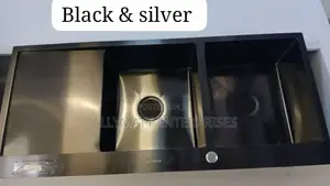 Black Stainless Double Bowl Single Drain Kitchen Sink