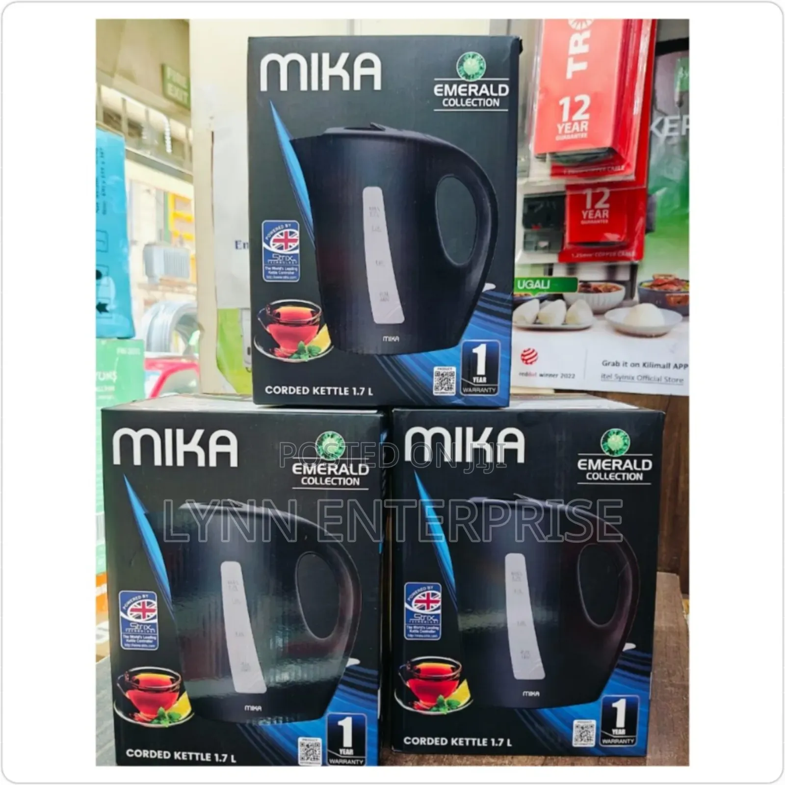 *Mika Corded Kettle 1.7 L Black