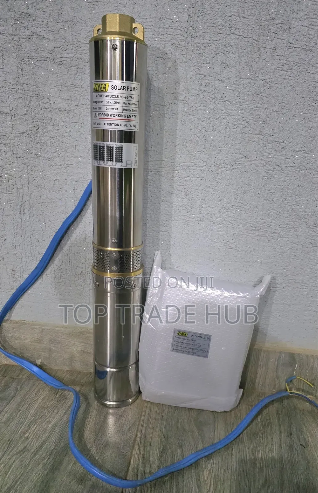Kunda Dc Submersible Solar Water Pump 90m 750w 96v With Controller