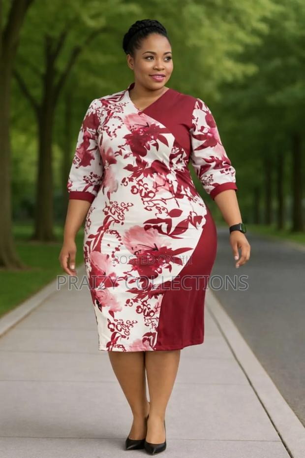 Elegant Floral Patchwork Midi Dress - thumbnail 4