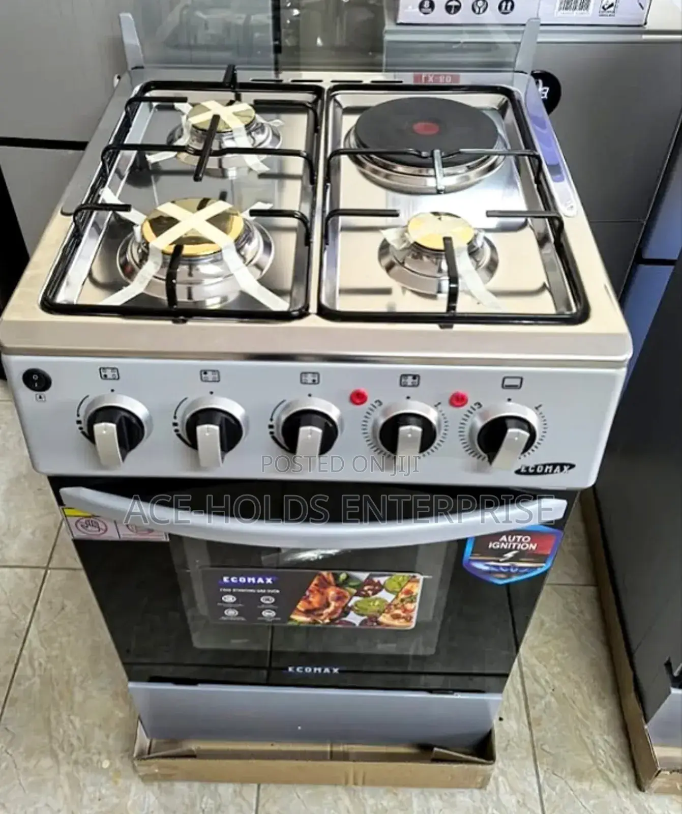 Ecomax 50*55 Standing Gas Cooker - 3g, 1e Electric Oven + Free Gifts