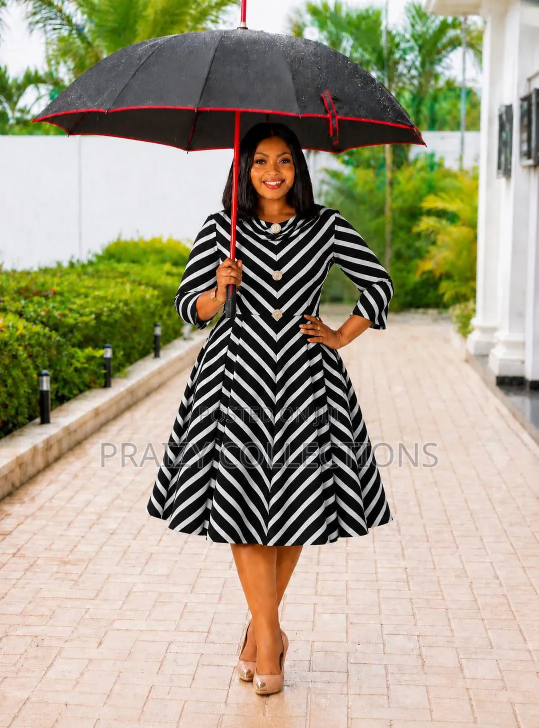 Beautiful and Bold Stripped Swing Dress