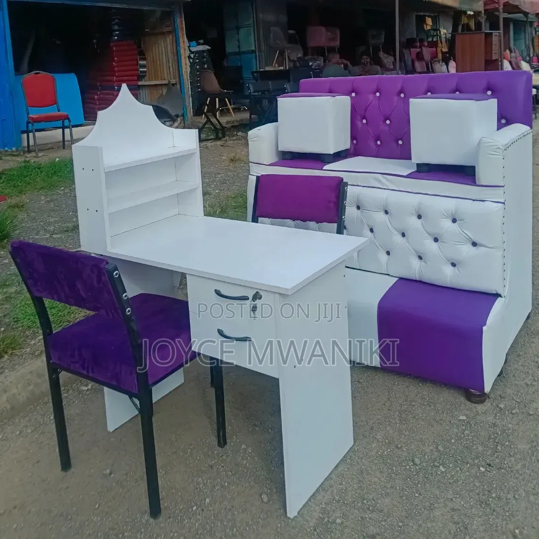 Pedicure Set 2 Seater and Manicure Set, Purple and White 