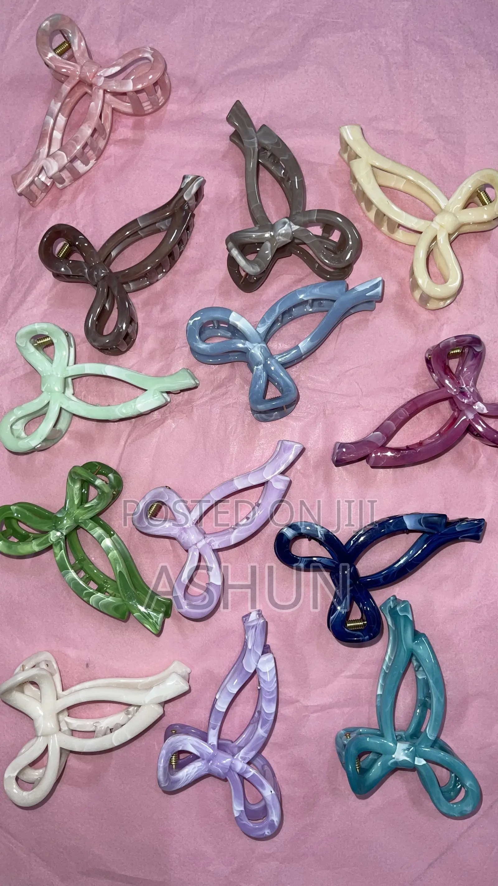 Bow, Shell and Flower Hair Clips / Hair Claws Marble and Holographic