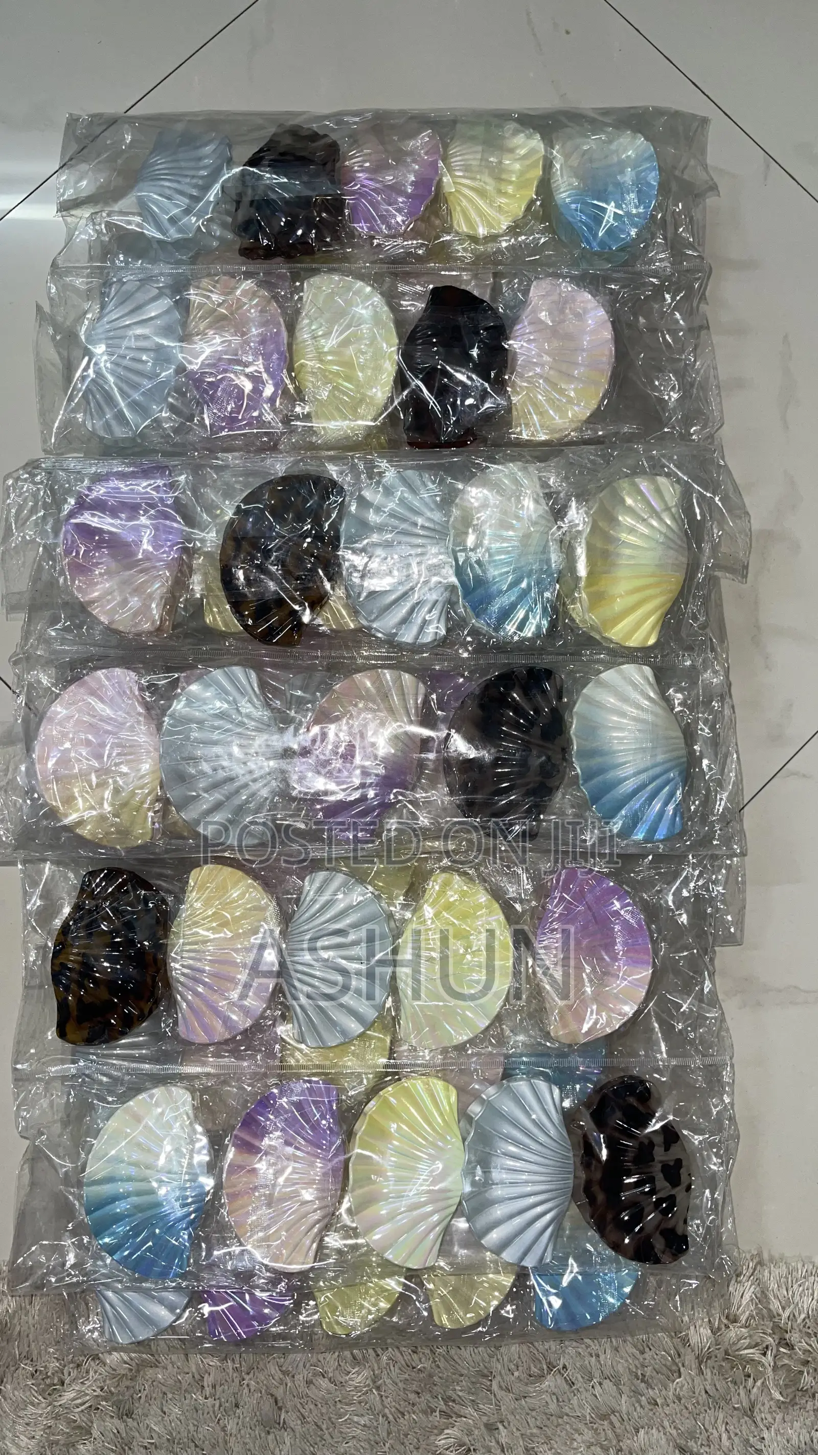 Bow, Shell and Flower Hair Clips / Hair Claws Marble and Holographic