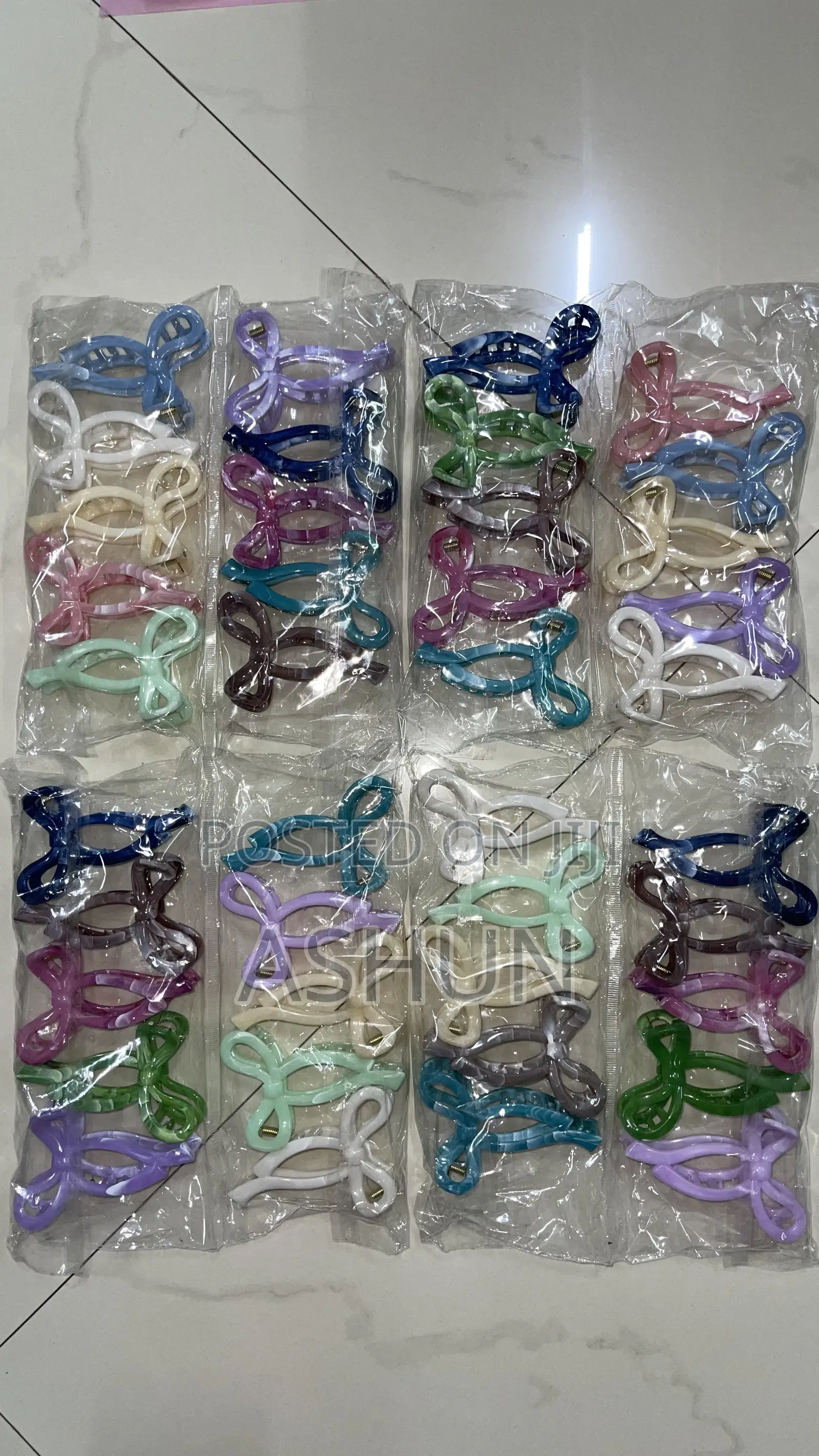 Bow, Shell and Flower Hair Clips / Hair Claws Marble and Holographic