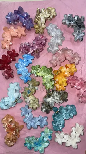 Bow, Shell and Flower Hair Clips / Hair Claws Marble and Holographic