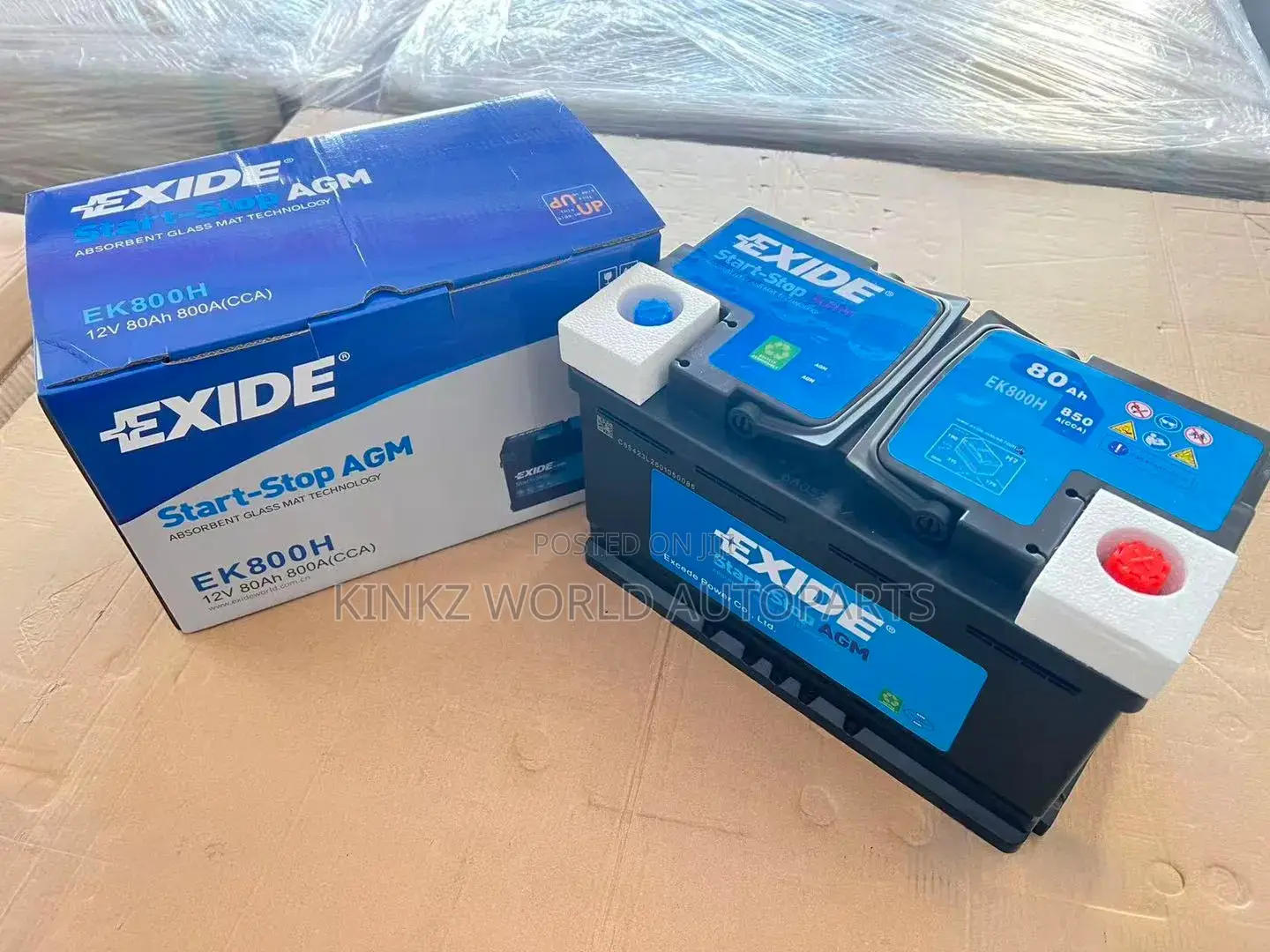 Exide Ek800h Agm Start-Stop Car Battery 80ah (115agm) Agm800 Lr032876