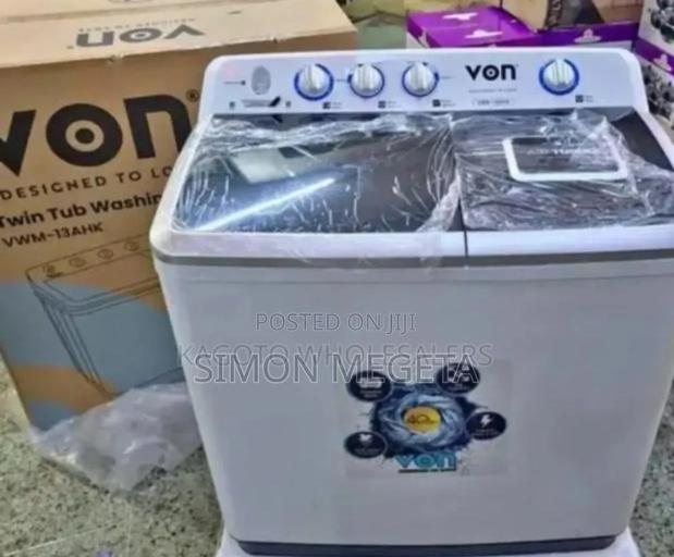 Newly Restocked White Von 13kgs Twin Tub Washing Machine