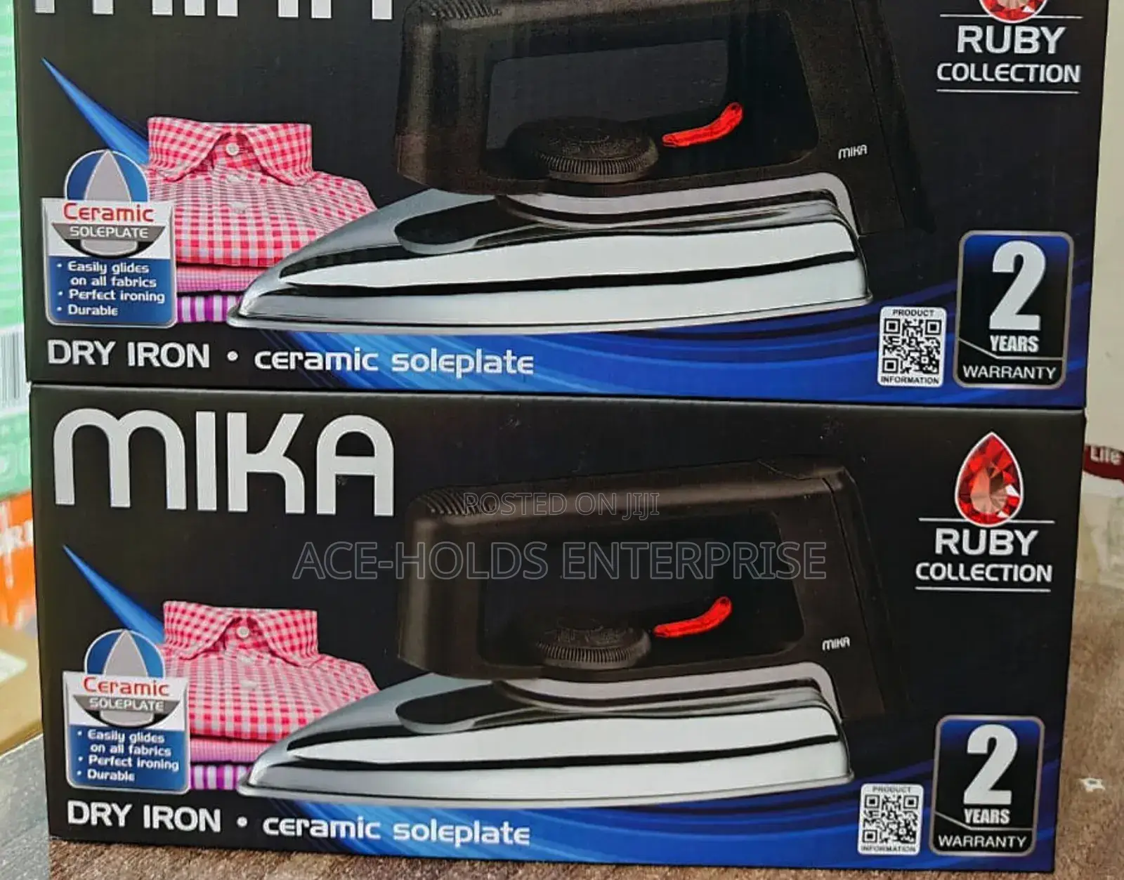 Mika Dry Iron Ceramic Soleplate - Stainless Finish
