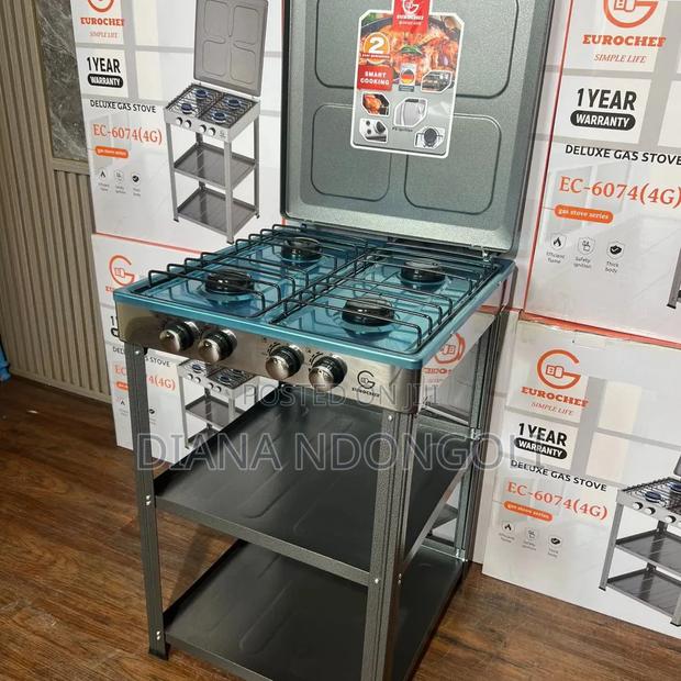 *Eurochef Full Gas Standing Cooker With Shelves