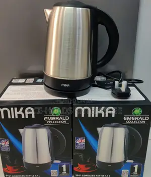 Mika Kettle - 1.7l, Stainless Steel, 360o Cordless, Concealed Element