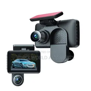 3 Cameras Car Dashcam 4'' Ips 1080p Infrared Night Vision Driving