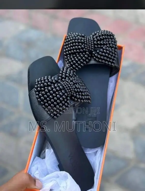 Beaded Bow Detail Quality Zara Sandals Sizes 37-42