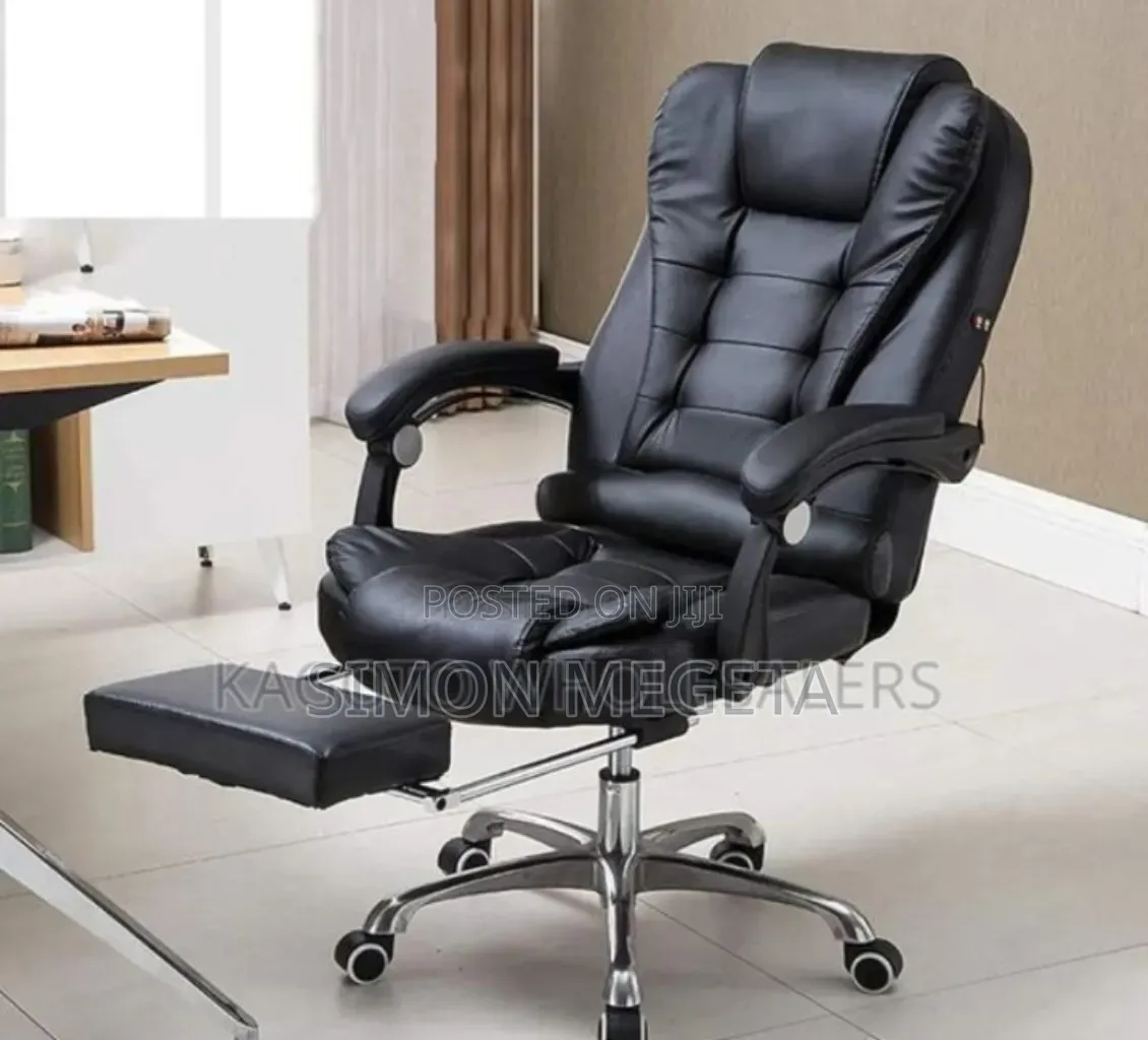 Leather With Wheels Managerial Office Seat. Movable