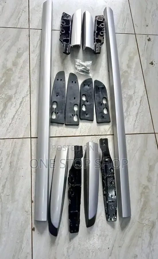 2 Long Silver Rails Prado 120/150 for Luggage Racks