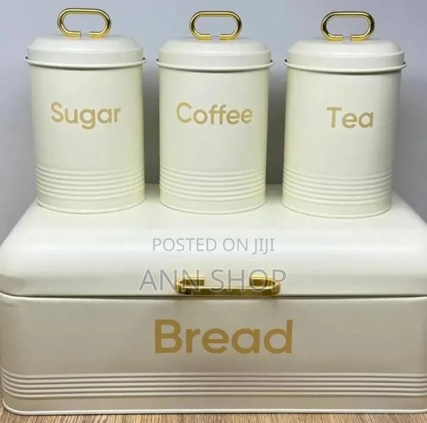 Bread Bin With Tea Coffee Sugar Containers