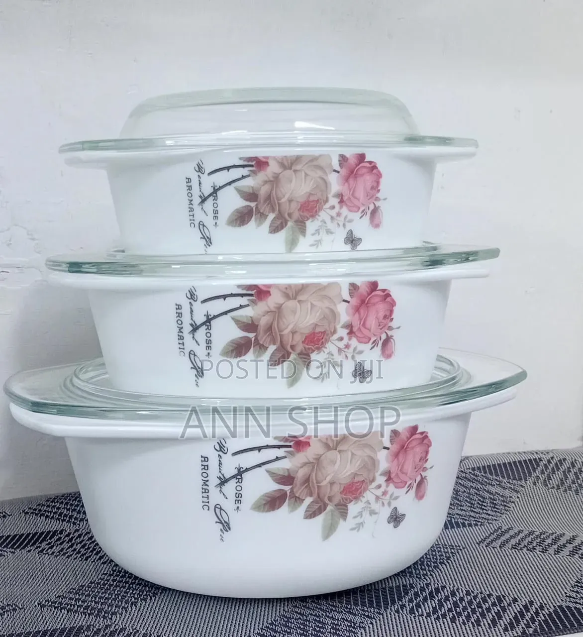 3 Pieces Casserole With Clear Top