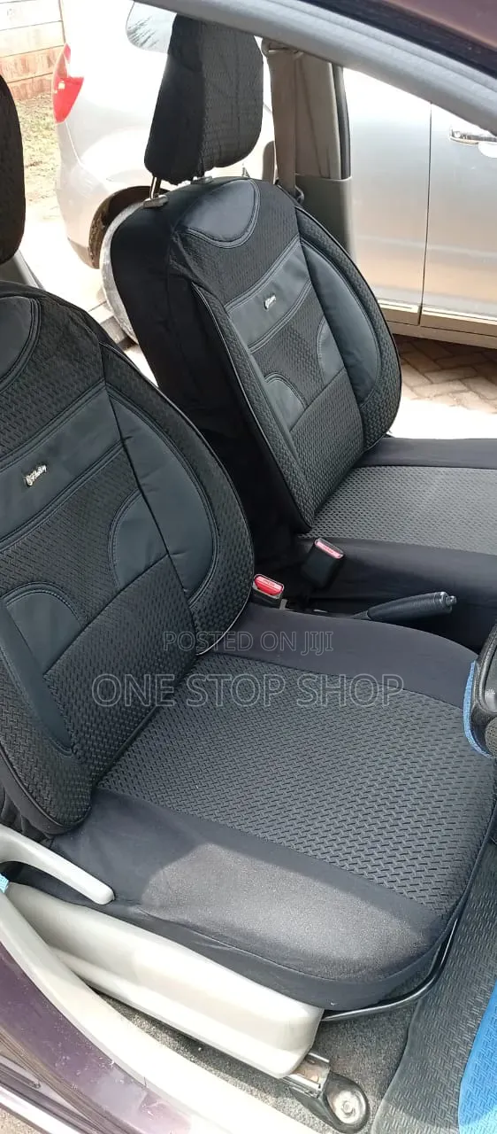 Heavy Fabric Leather Mixs Seat Covers With Textured Fabric Center