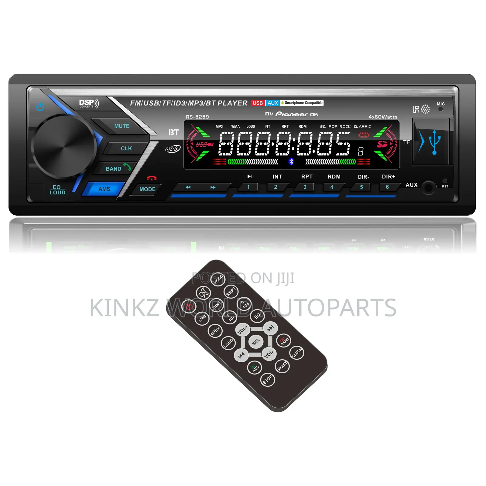 Roadstar Car Fm Radio Usb Mp3 Bt Player Rs-5259 Single Din