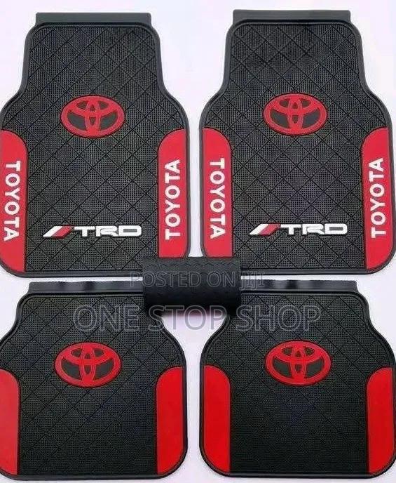 Toyota Heavy Duty Durable Carpet Mats in Red Accents