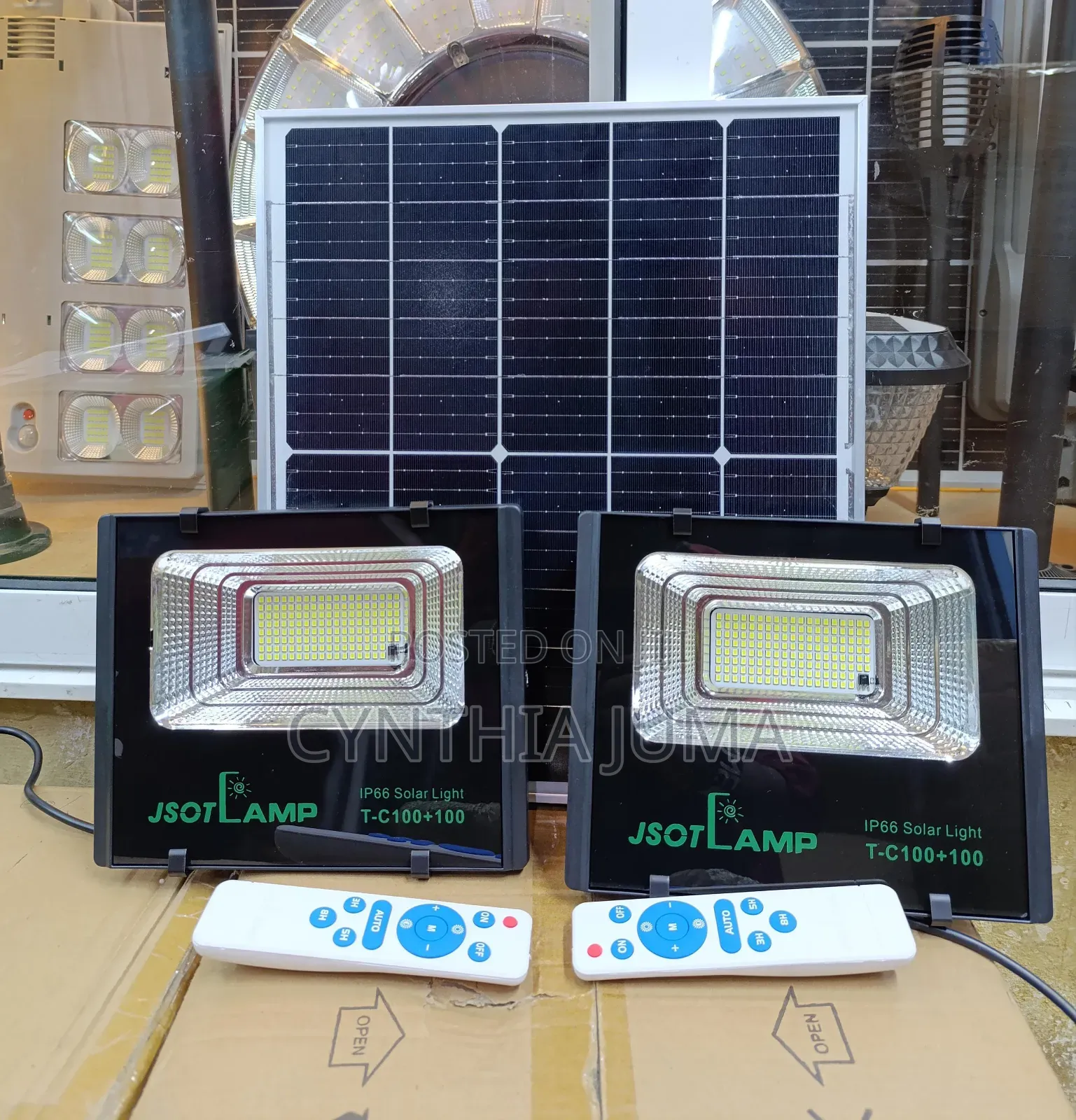 *2in1 100w+100w Solar Led Floodlight