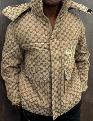 The North Face X Gucci Gg Padded Jacket With a Black Hooded Position