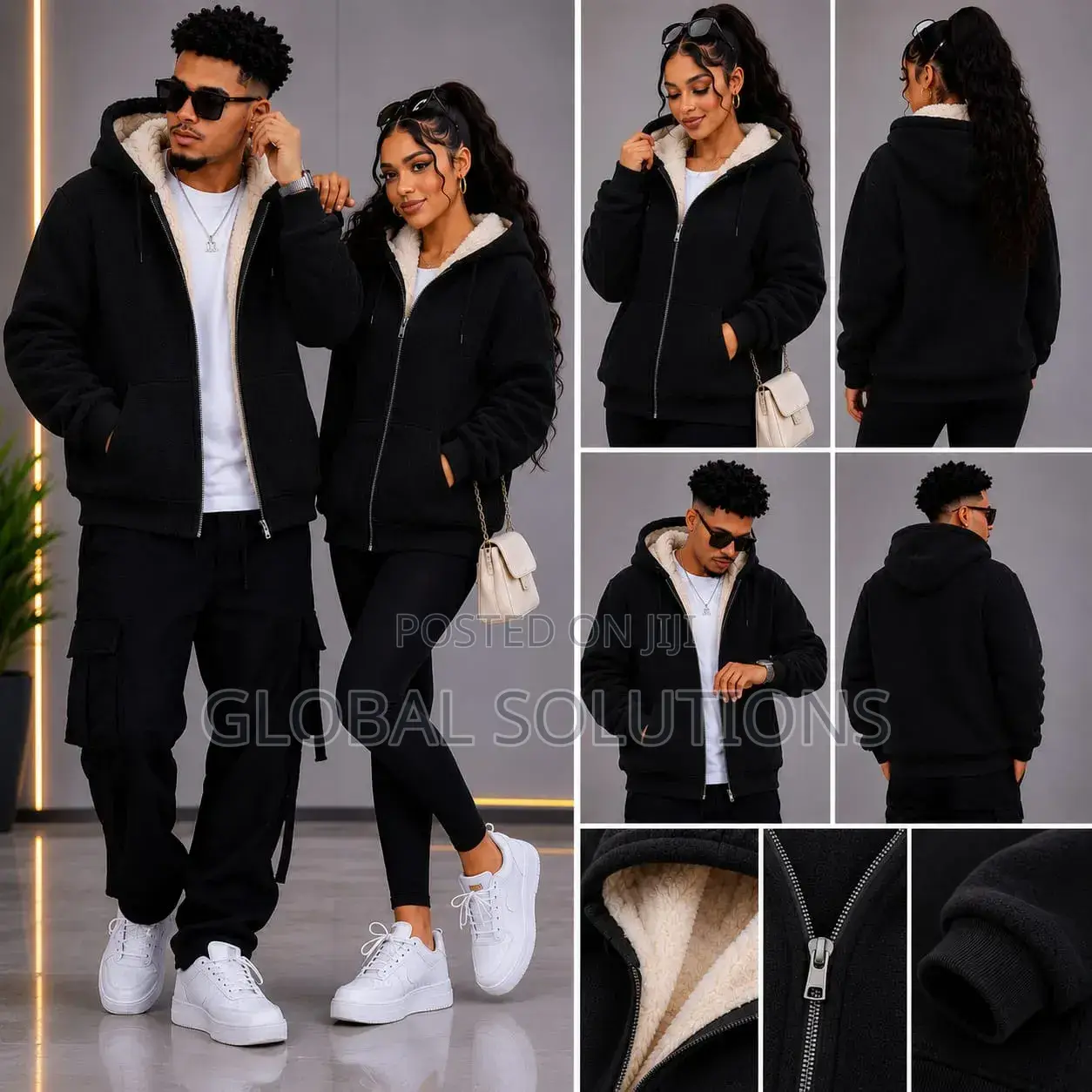 Fleece-Lined Zipper Hoodie/Jumper