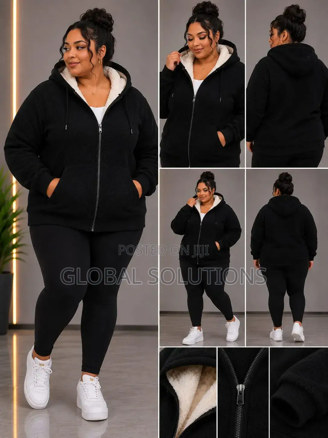 Fleece-Lined Zipper Hoodie/Jumper