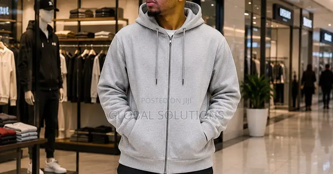 Zip-Up Hoodie Featuring a Drawstring Hood and Front Pockets