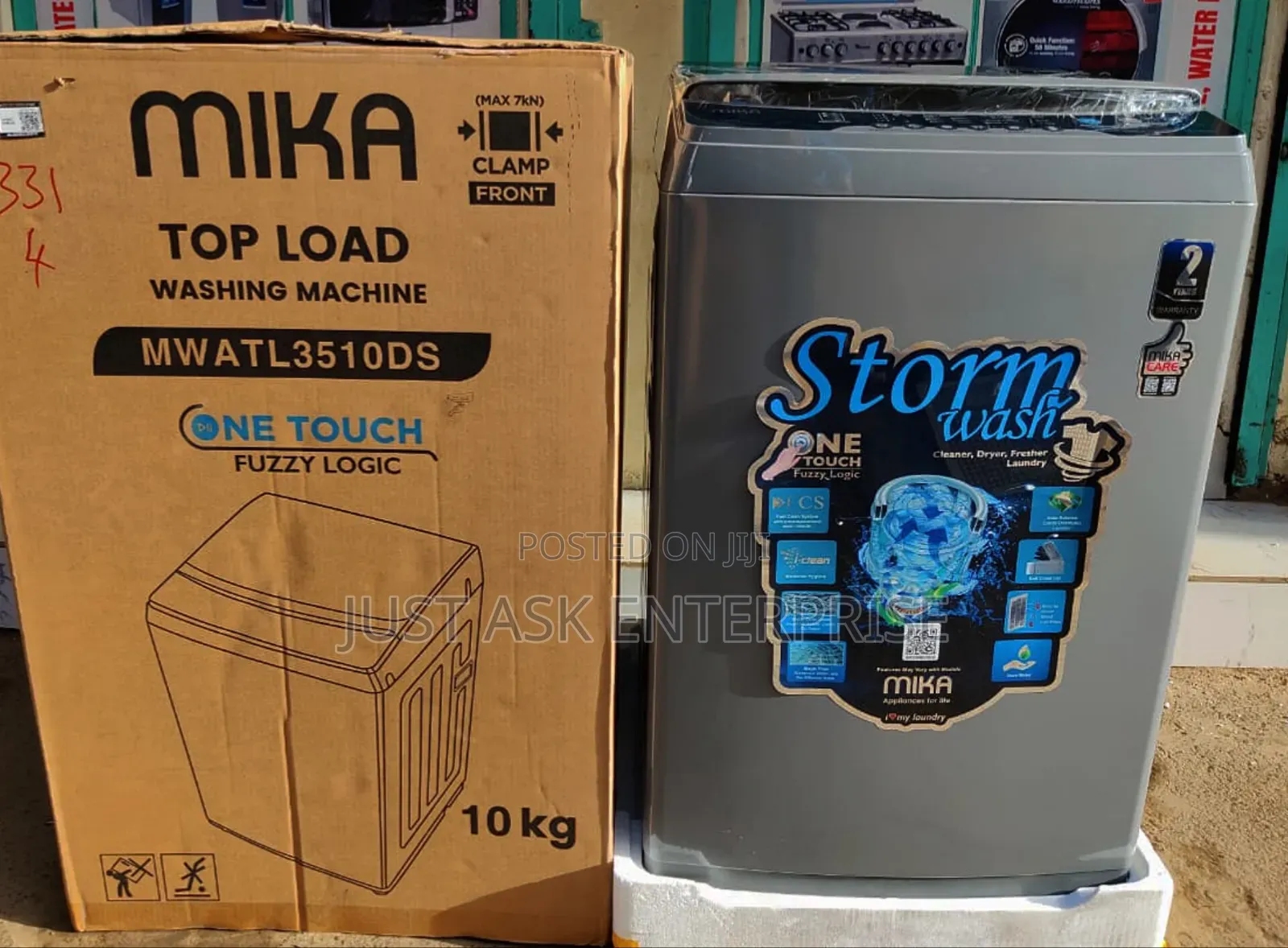 Fully Automatic - 10kg Mika Top Load Washing Machine - Grey