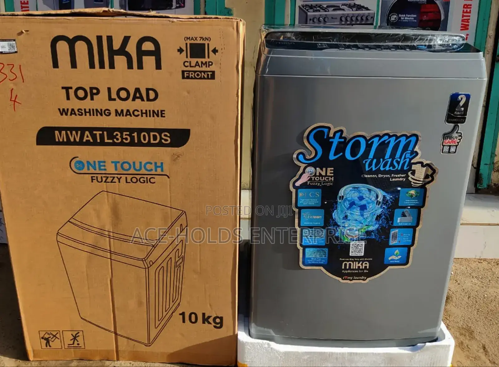 Fully Automatic - 10kg Mika Top Load Washing Machine - Grey