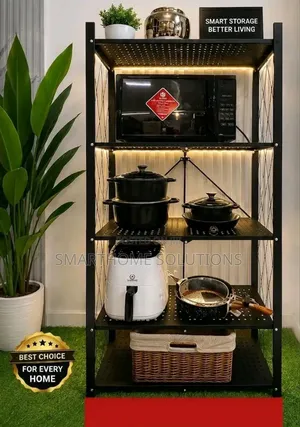 5 Tier Big Size Foldable Kitchen Rack With Wheels