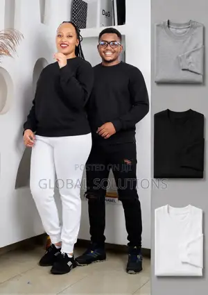 Classic Black Crewneck Sweatshirt in a Unisex Design